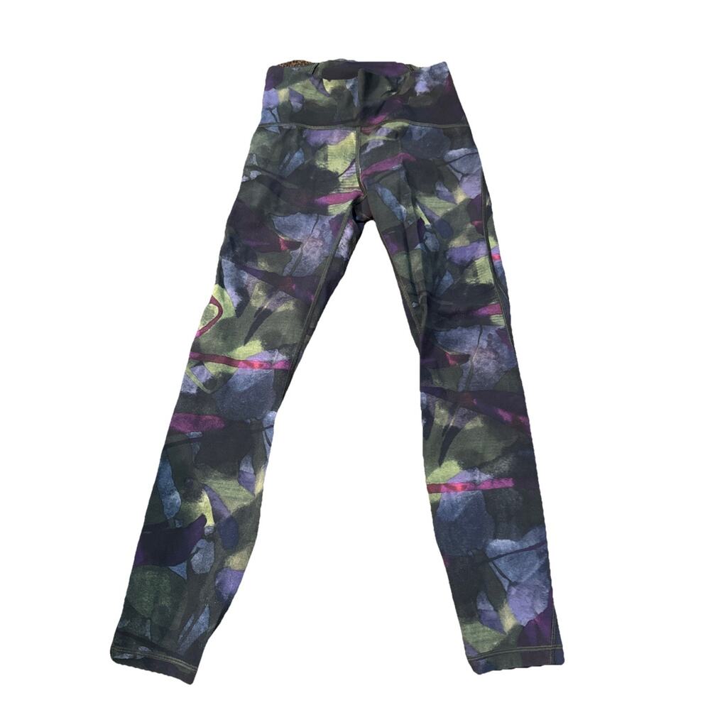 Lululemon Wunder Under Rise Crop Aura Dark Chrome Multi 23” Size 4